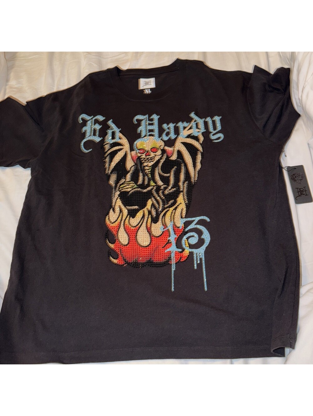 Ed Hardy Limited Edition Rhinestone Lord King  Shirt XL